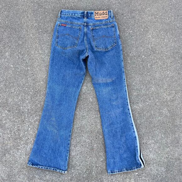 Vintage 90s Y2K Mudd side stripe boot cut flare jeans Size 11 - Picture 2 of 4